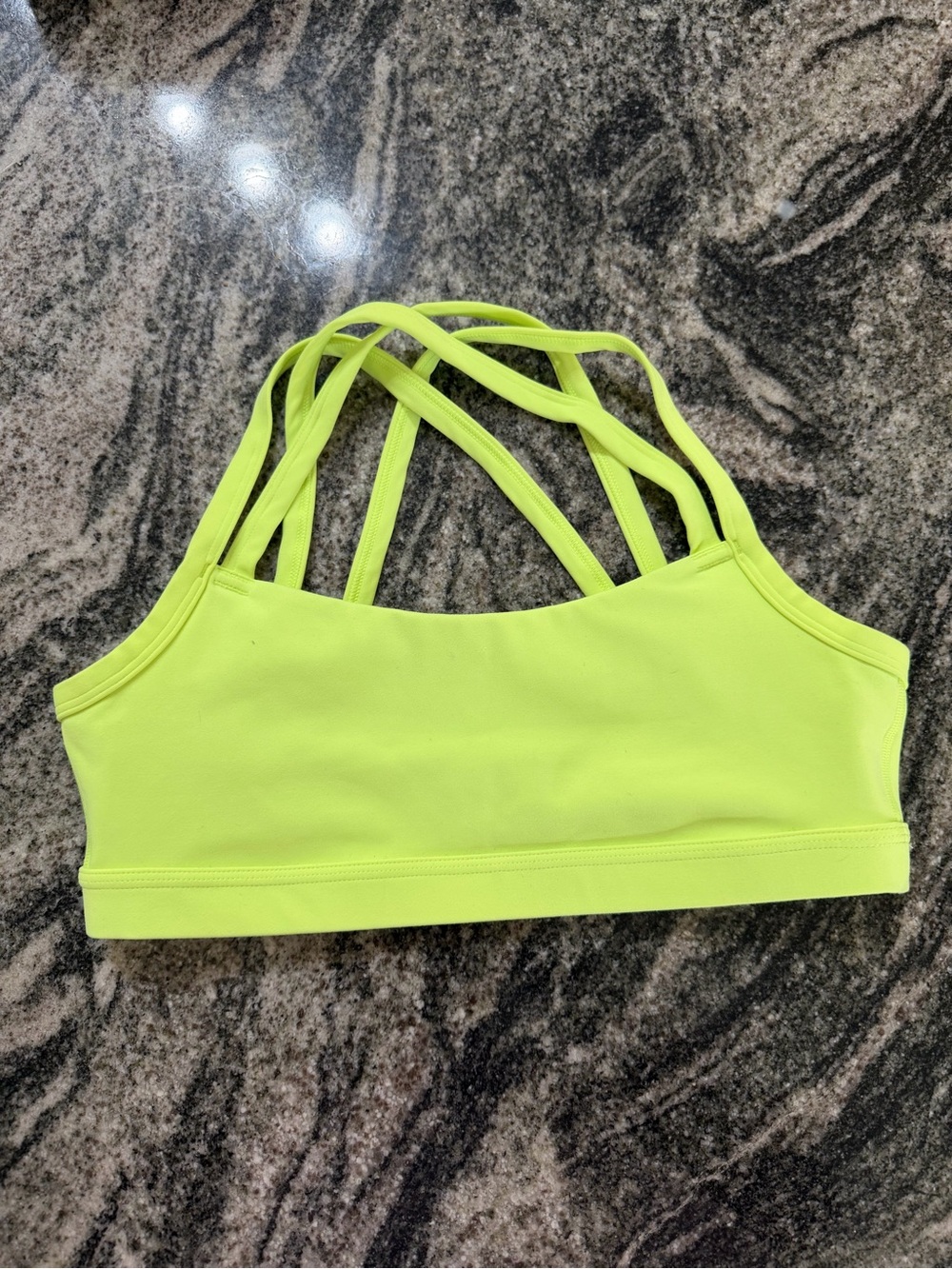 LSKD velocity sports bra—-lime glo